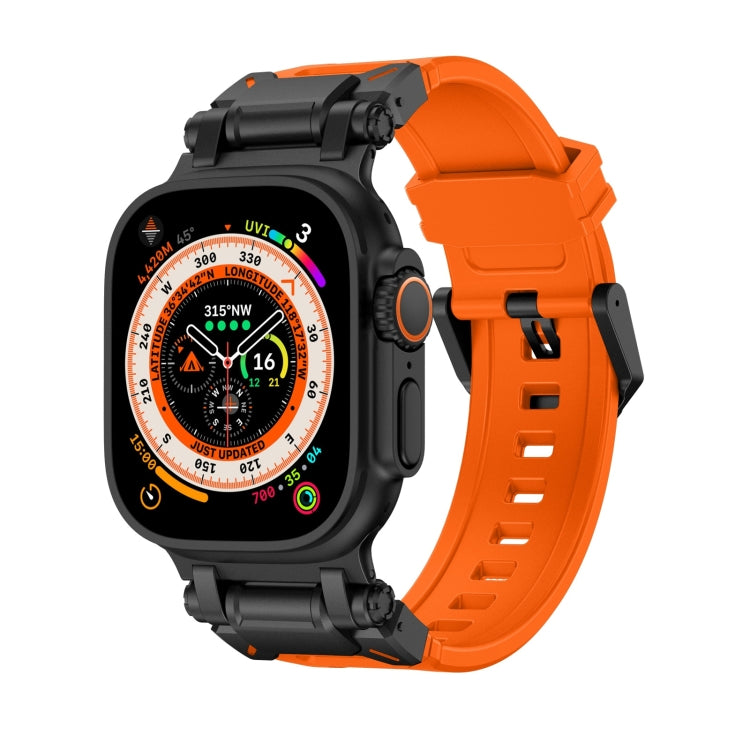 For Apple Watch Ultra 49mm Explorer TPU Watch Band(Black Orange) by bashfashion