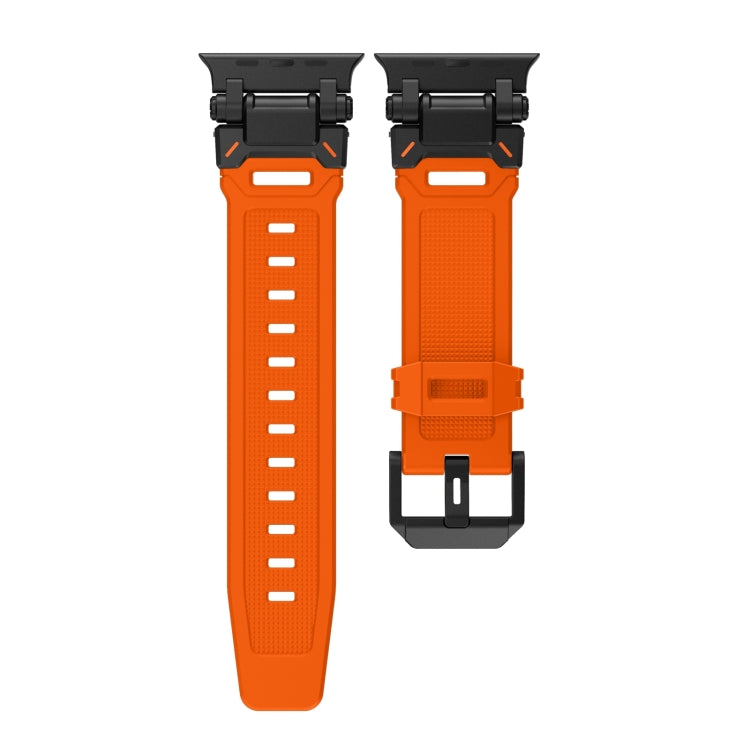 For Apple Watch Ultra 49mm Explorer TPU Watch Band(Black Orange) by bashfashion
