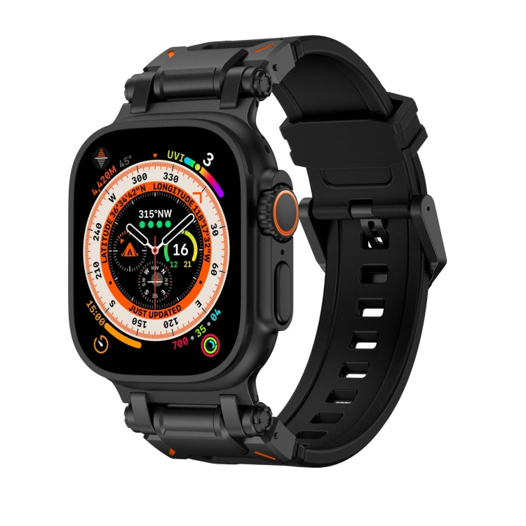 For Apple Watch Ultra 49mm Explorer TPU Watch Band(Black Black) by bashfashion