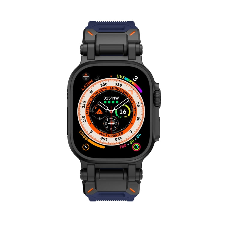 For Apple Watch Ultra 49mm Explorer TPU Watch Band(Black Blue) by bashfashion