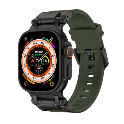 For Apple Watch Ultra 49mm Explorer TPU Watch Band(Black Green) by bashfashion