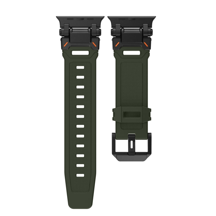 For Apple Watch SE 2022 44mm Explorer TPU Watch Band(Black Green) by bashfashion