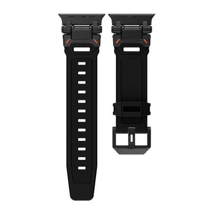 For Apple Watch Series 7 45mm Explorer TPU Watch Band(Black Black) by bashfashion