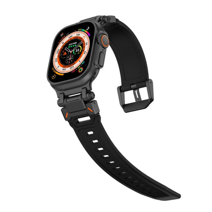 For Apple Watch Series 7 45mm Explorer TPU Watch Band(Black Black) by bashfashion