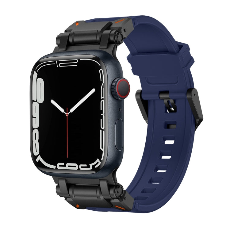 For Apple Watch SE 44mm Explorer TPU Watch Band(Black Blue) by bashfashion