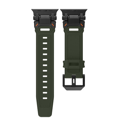 For Apple Watch SE 44mm Explorer TPU Watch Band(Black Green) by bashfashion