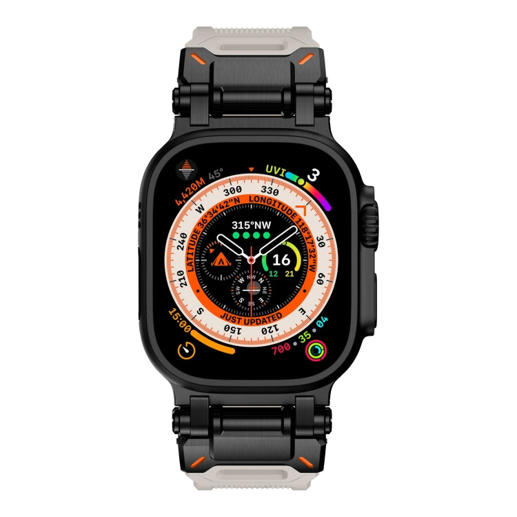 For Apple Watch SE 44mm Explorer TPU Watch Band(Black Starlight) by bashfashion
