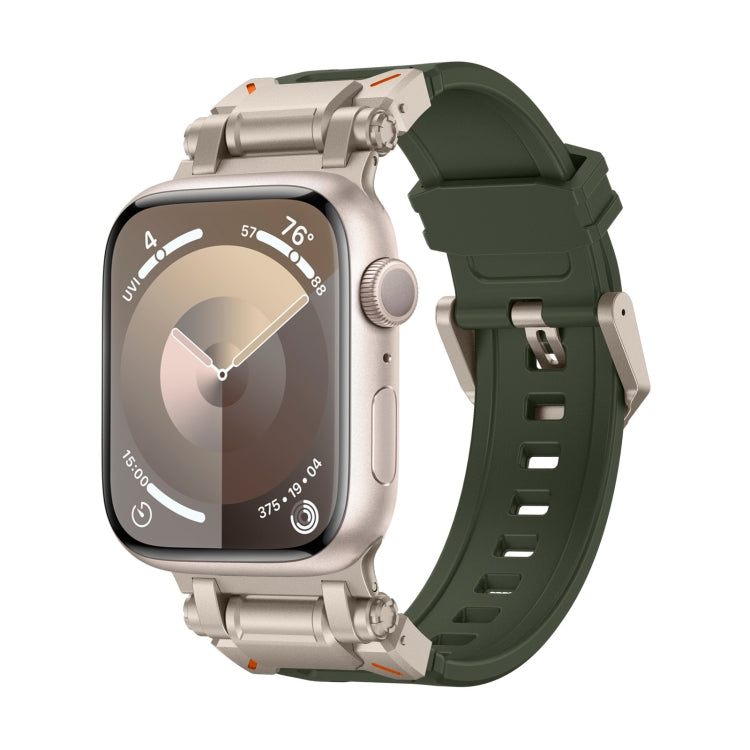 For Apple Watch SE 44mm Explorer TPU Watch Band(Titanium Green) by bashfashion
