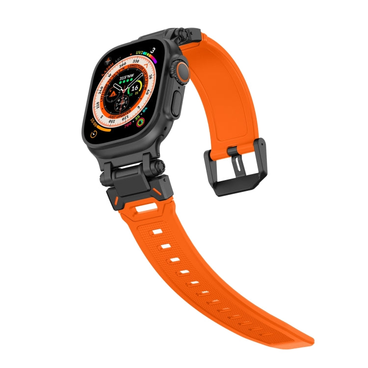 For Apple Watch Series 5 44mm Explorer TPU Watch Band(Black Orange) by bashfashion