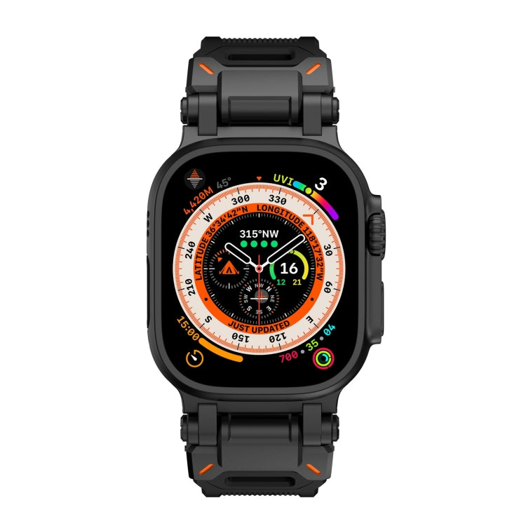 For Apple Watch Series 4 44mm Explorer TPU Watch Band(Black Black) by bashfashion