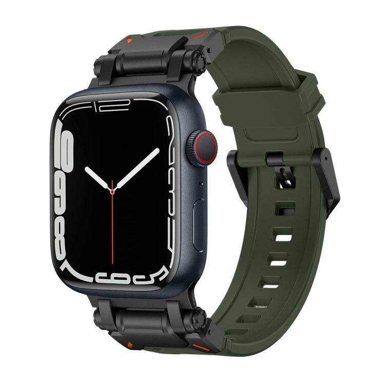 For Apple Watch Series 4 44mm Explorer TPU Watch Band(Black Green) by bashfashion