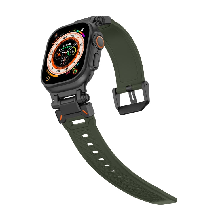 For Apple Watch Series 4 44mm Explorer TPU Watch Band(Black Green) by bashfashion