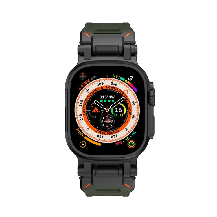 For Apple Watch Series 4 44mm Explorer TPU Watch Band(Black Green) by bashfashion