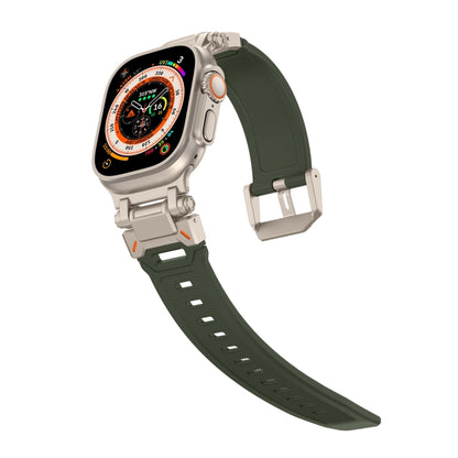 For Apple Watch Series 3 42mm Explorer TPU Watch Band(Titanium Green) by bashfashion