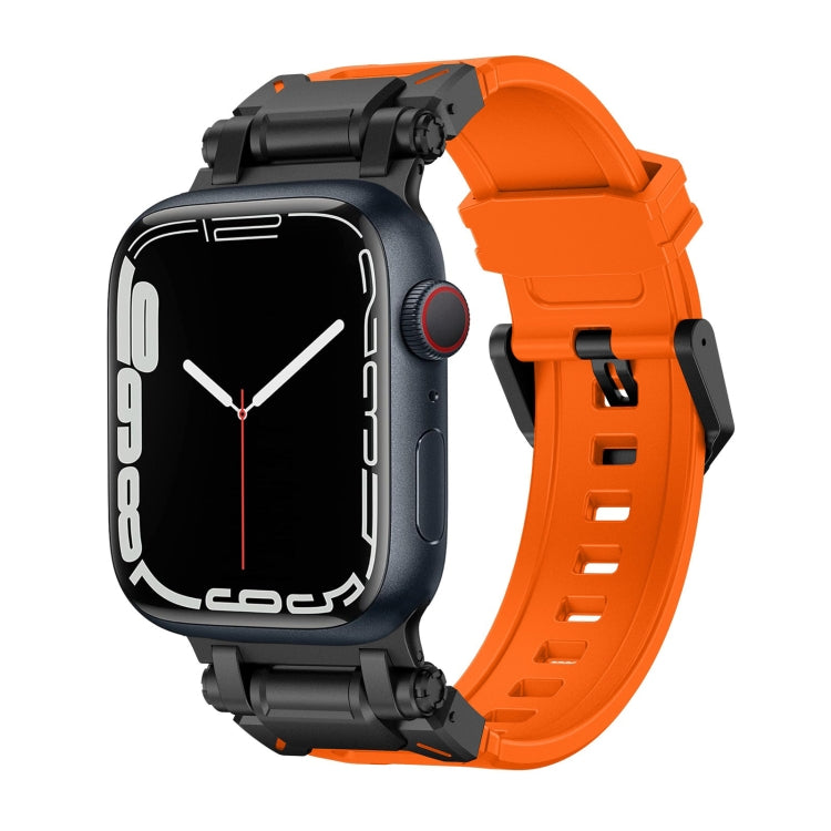 For Apple Watch 42mm Explorer TPU Watch Band(Black Orange) by bashfashion
