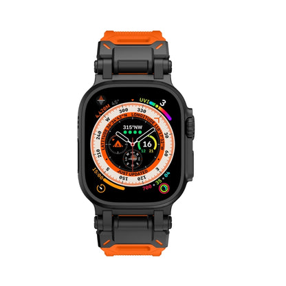 For Apple Watch 42mm Explorer TPU Watch Band(Black Orange) by bashfashion