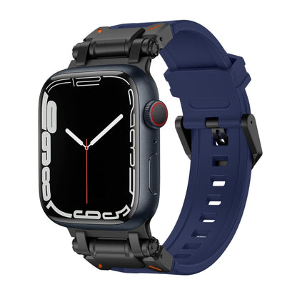 For Apple Watch 42mm Explorer TPU Watch Band(Black Blue) by bashfashion