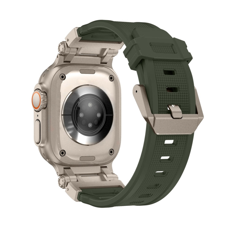 For Apple Watch 42mm Explorer TPU Watch Band(Titanium Green) by bashfashion
