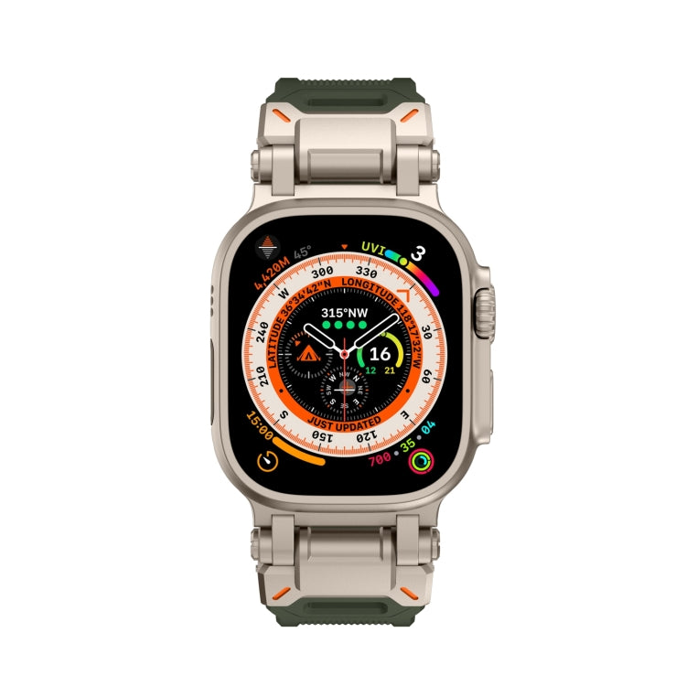 For Apple Watch 42mm Explorer TPU Watch Band(Titanium Green) by bashfashion