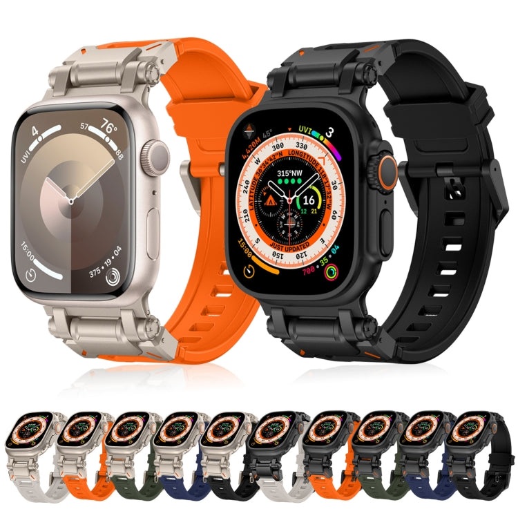 For Apple Watch Series 7 45mm Explorer TPU Watch Band(Black Black) by bashfashion