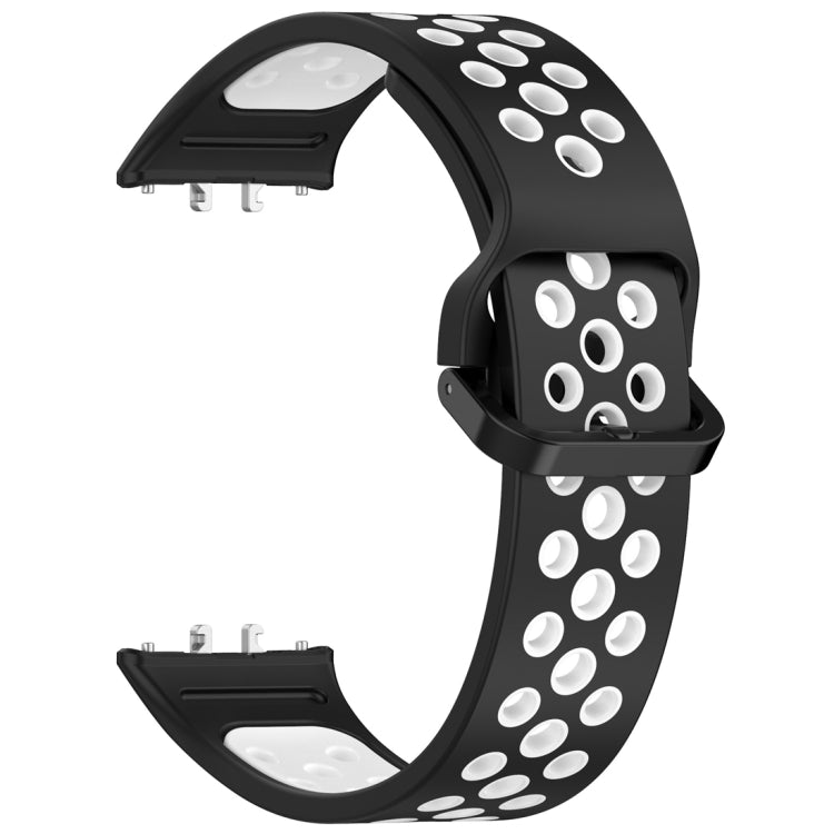 For Samsung Galaxy Fit 3 Two Color Breathable Silicone Watch Band(Black White) by bashfashion