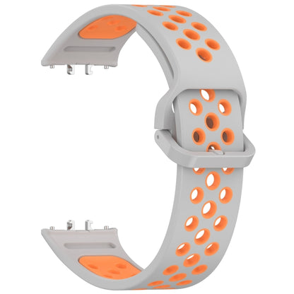 For Samsung Galaxy Fit 3 Two Color Breathable Silicone Watch Band(Grey Orange) by bashfashion