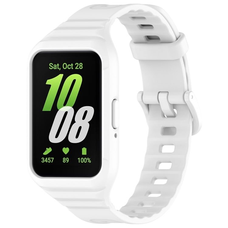 For Samsung Galaxy Fit 3 Solid Color Integrated TPU Watch Band(White) by bashfashion