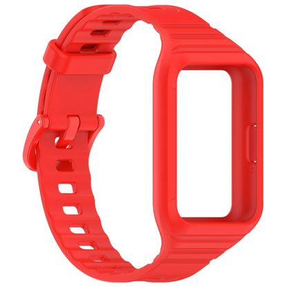 For Samsung Galaxy Fit 3 Solid Color Integrated TPU Watch Band(Red) by bashfashion