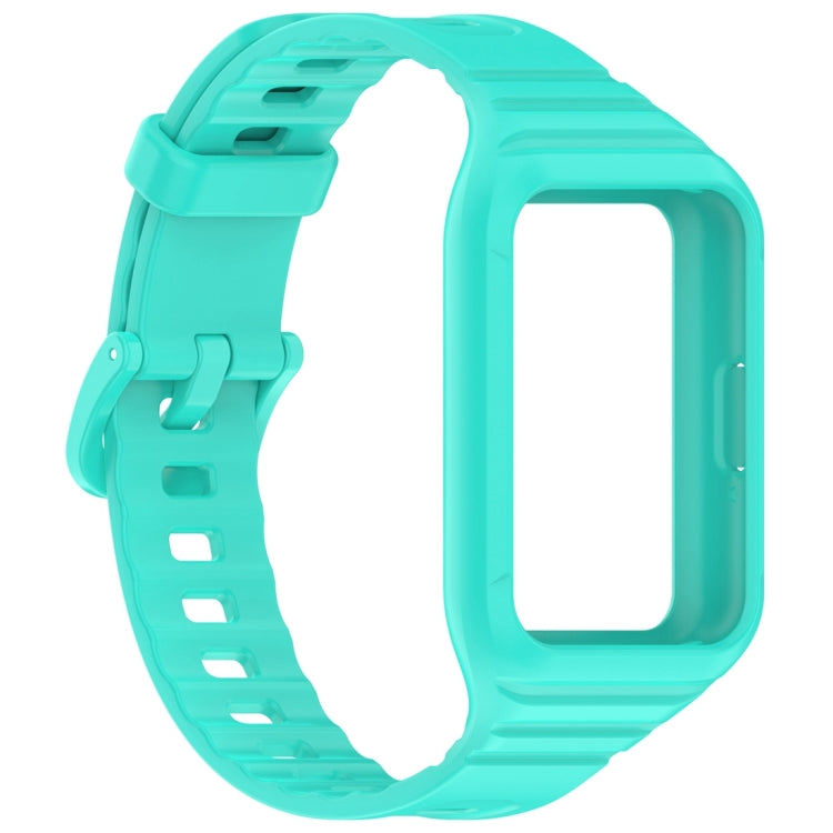 For Samsung Galaxy Fit 3 Solid Color Integrated TPU Watch Band(Cyan) by bashfashion
