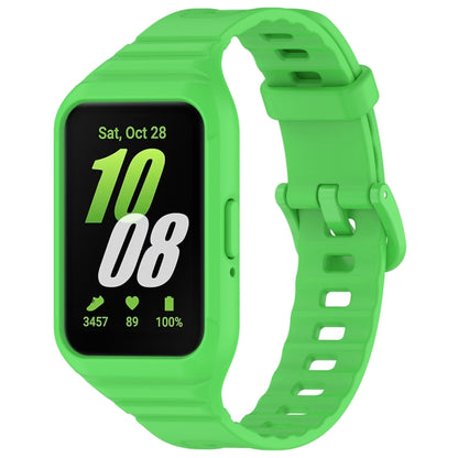 For Samsung Galaxy Fit 3 Solid Color Integrated TPU Watch Band(Fluorescent Green) by bashfashion