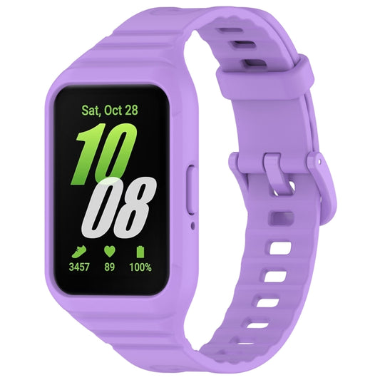 For Samsung Galaxy Fit 3 Solid Color Integrated TPU Watch Band(Purple) by bashfashion