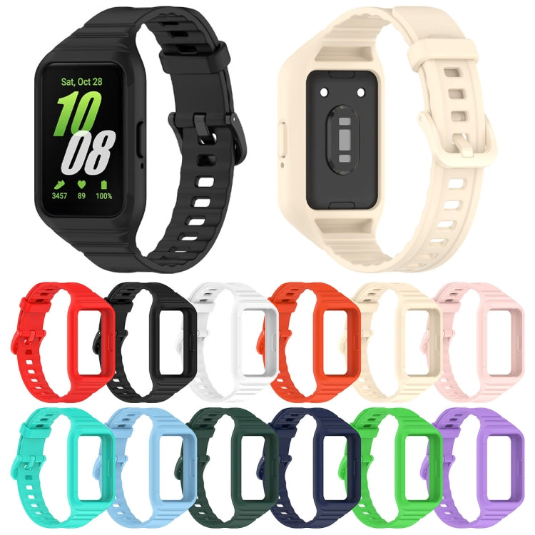 For Samsung Galaxy Fit 3 Solid Color Integrated TPU Watch Band(Fluorescent Green) by bashfashion