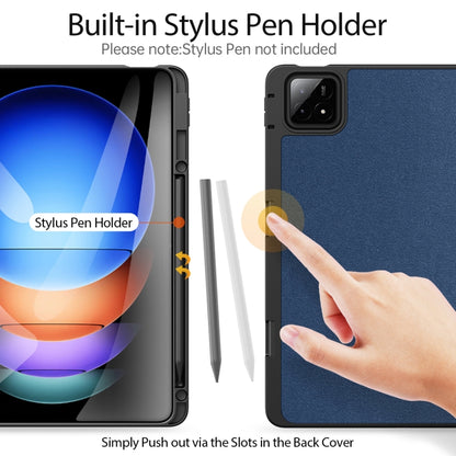 For Xiaomi Pad 6S Pro 12.4 DUX DUCIS Domo Series Cloth Texture Magnetic Leather Tablet Case(Blue) by DUX DUCIS