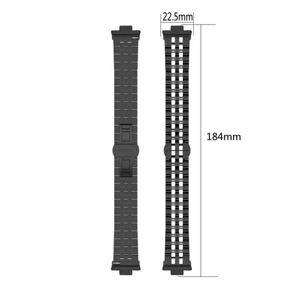 For Xiaomi Redmi Watch 4 Five-bead Butterfly Buckle Metal Watch Band(Black) by bashfashion