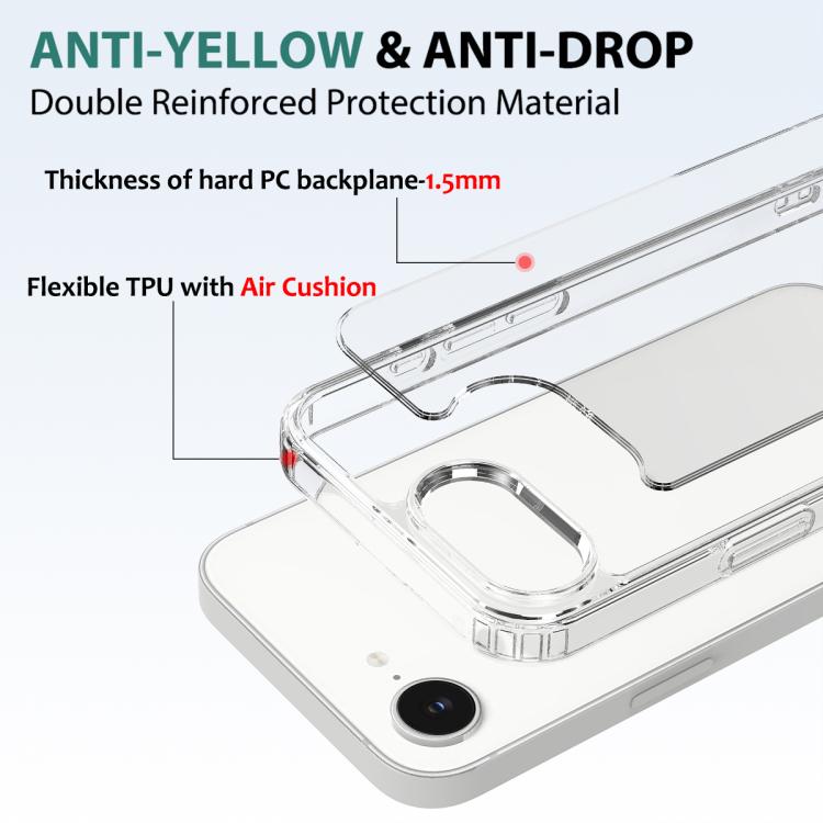 For iPhone 16e Scratchproof Acrylic TPU Phone Case(Transparent) by bashfashion