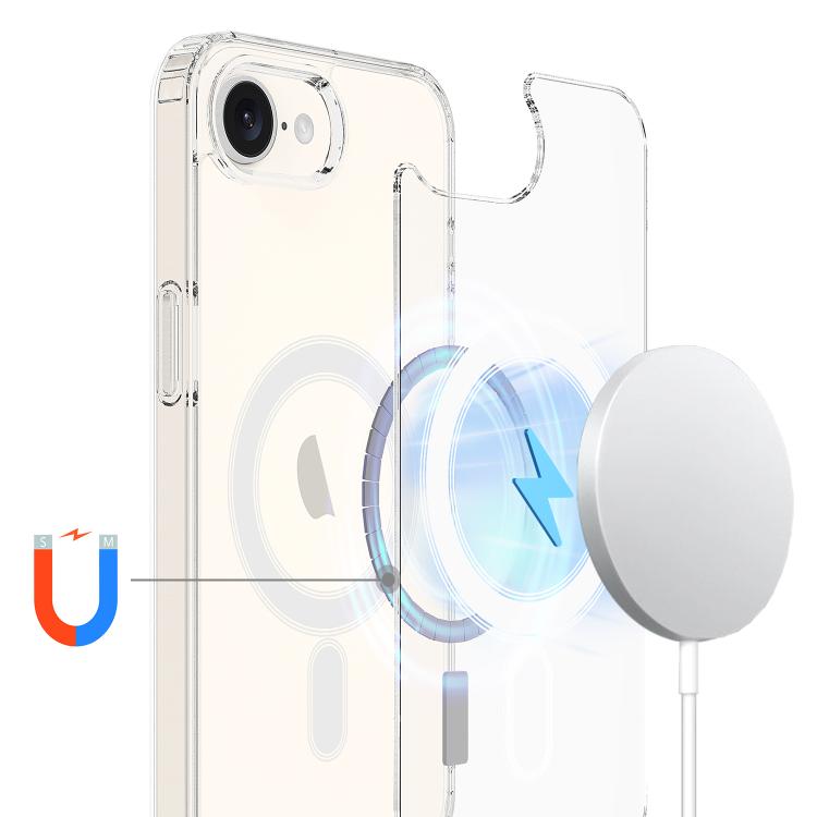 For iPhone 16e Magsafe Scratchproof Acrylic TPU Phone Case(Transparent) by bashfashion