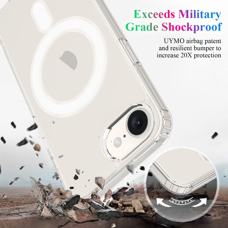 For iPhone 16e Magsafe Scratchproof Acrylic TPU Phone Case(Transparent) by bashfashion