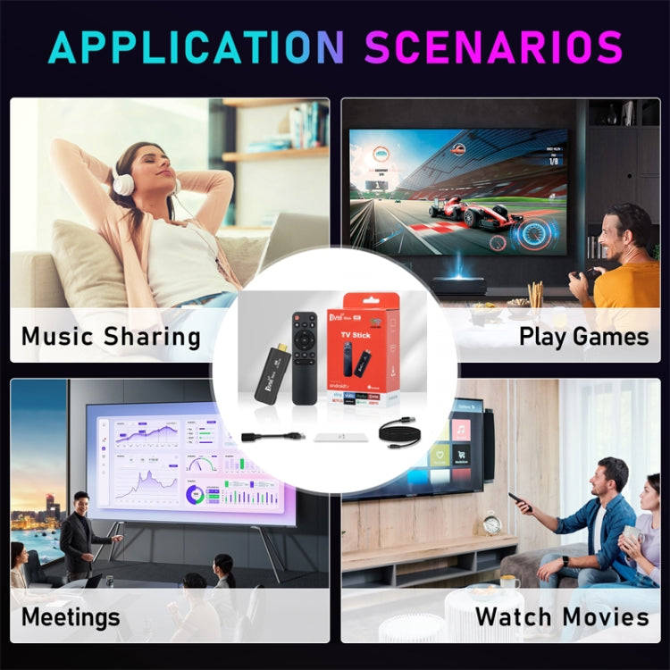 TV98 Rockchip 3228A Quad Core 4K HD Bluetooth Android TV Stick, RAM:2GB+16GB(UK Plug) by bashfashion