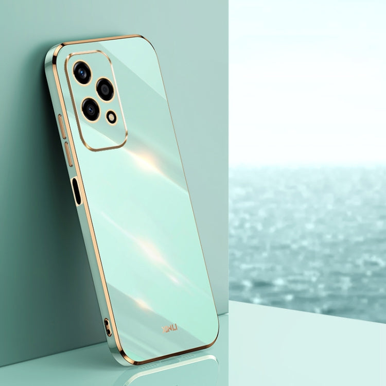 For Honor 200 Lite Global XINLI Straight 6D Plating Gold Edge TPU Phone Case(Mint Green) by XINLI