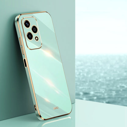 For Honor 200 Lite Global XINLI Straight 6D Plating Gold Edge TPU Phone Case(Mint Green) by XINLI