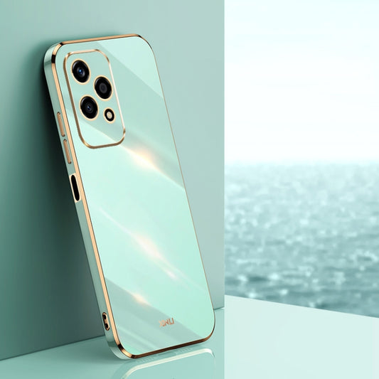 For Honor 200 Lite Global XINLI Straight 6D Plating Gold Edge TPU Phone Case(Mint Green) by XINLI