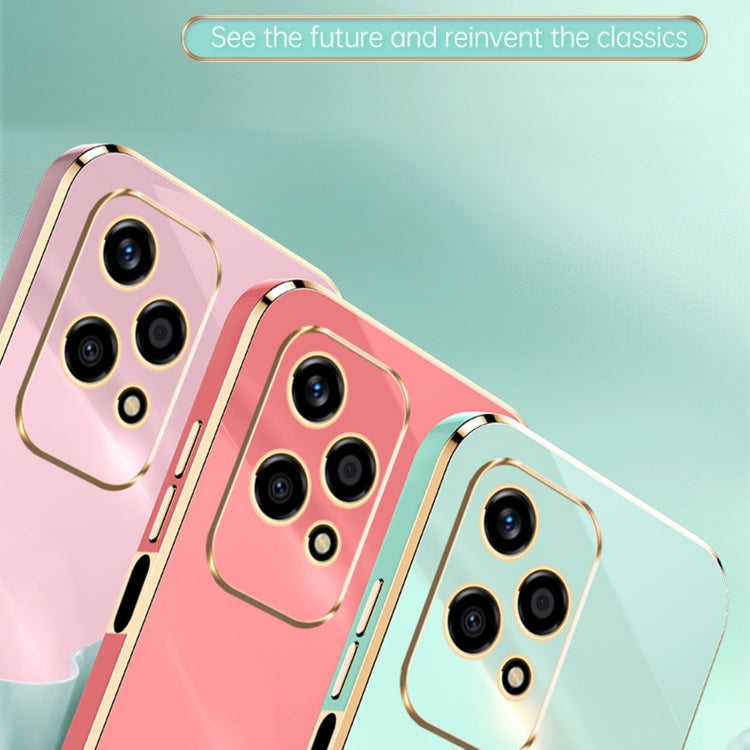 For Honor 200 Lite Global XINLI Straight 6D Plating Gold Edge TPU Phone Case(Pink) by XINLI