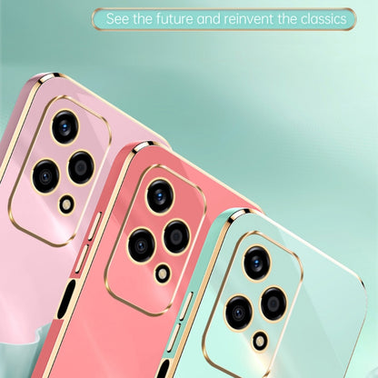 For Honor 200 Lite Global XINLI Straight 6D Plating Gold Edge TPU Phone Case(Cherry Purple) by XINLI