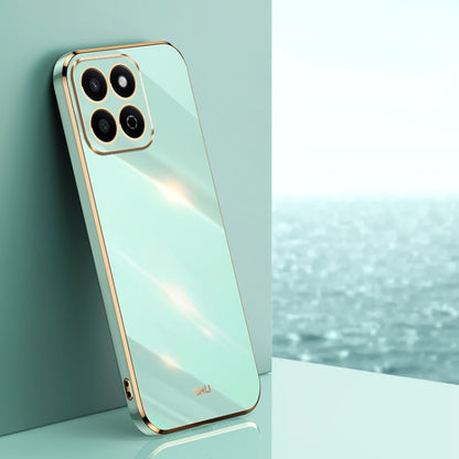 For Honor Play 60 Plus XINLI Straight 6D Plating Gold Edge TPU Phone Case(Mint Green) by XINLI