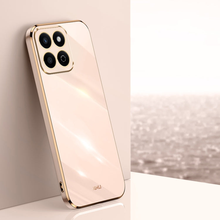 For Honor Play 60 Plus XINLI Straight 6D Plating Gold Edge TPU Phone Case(Pink) by XINLI