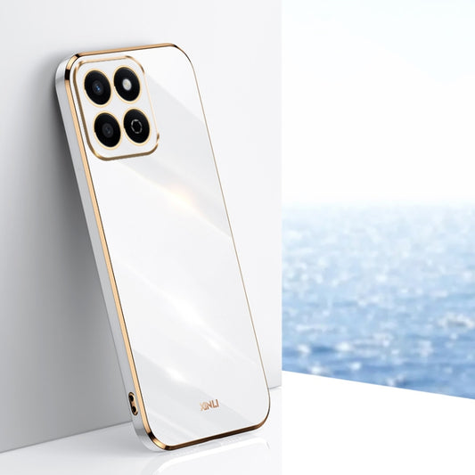 For Honor Play 60 Plus XINLI Straight 6D Plating Gold Edge TPU Phone Case(White) by XINLI