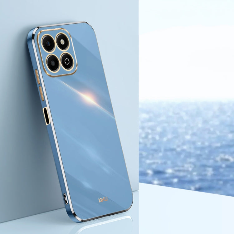 For Honor X6b XINLI Straight 6D Plating Gold Edge TPU Phone Case(Celestial Blue) by XINLI