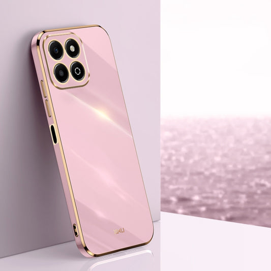 For Honor X6b XINLI Straight 6D Plating Gold Edge TPU Phone Case(Cherry Purple) by XINLI