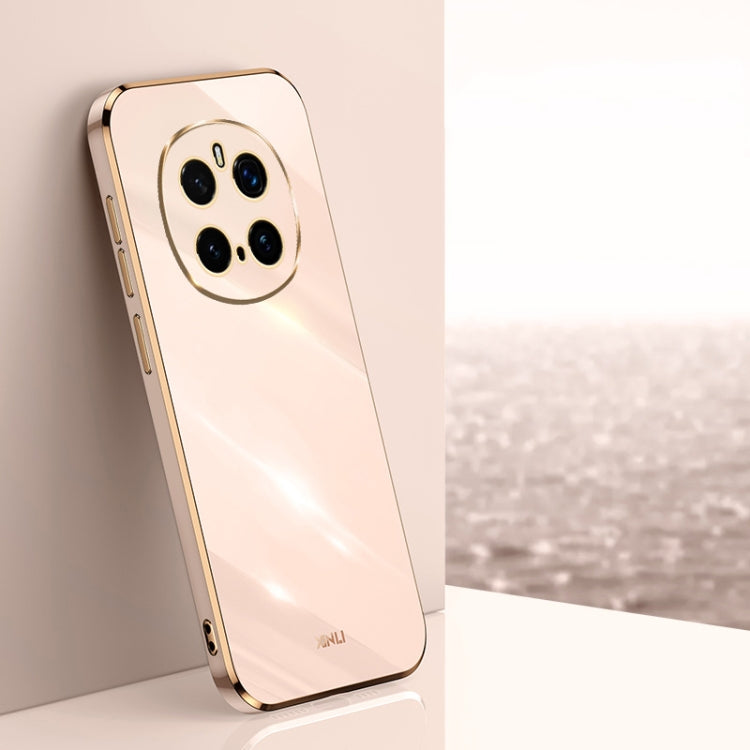 For Honor Magic7 Pro XINLI Straight 6D Plating Gold Edge TPU Phone Case(Pink) by XINLI