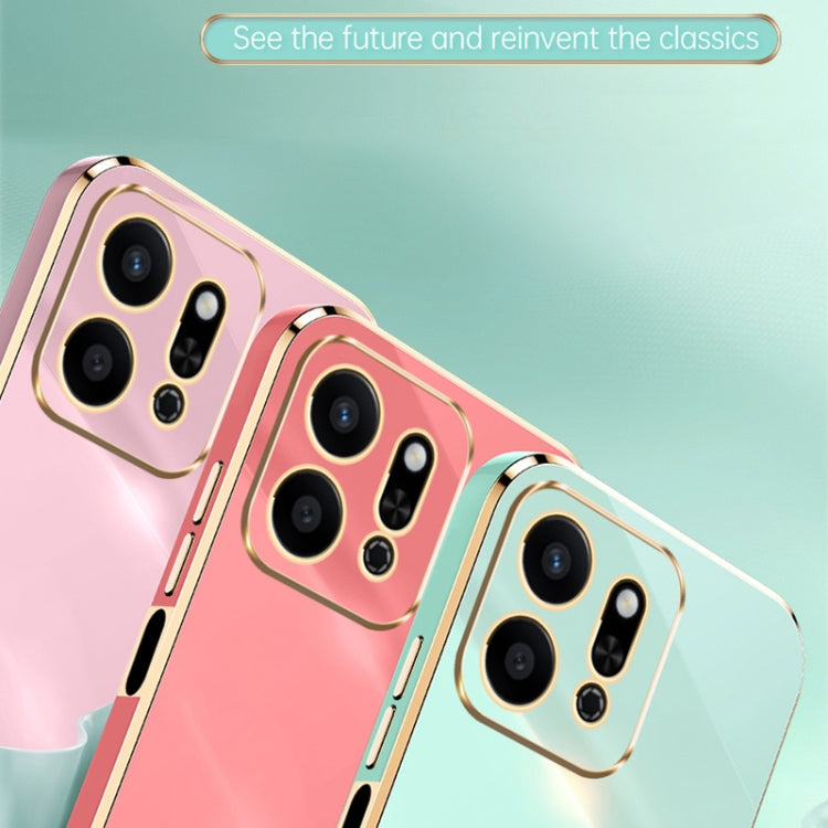 For Honor Play9T 5G XINLI Straight 6D Plating Gold Edge TPU Phone Case(Pink) by XINLI